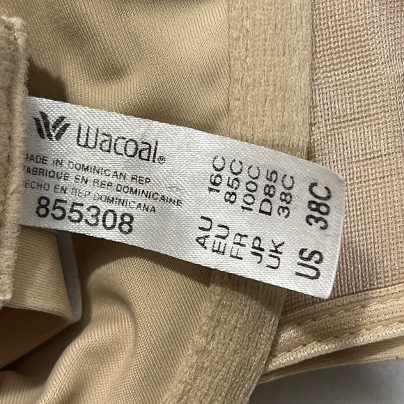 Wacoal At Ease Underwire Bra Nude 38C Adjustable Straps Full Coverage Seamless - Picture 4 of 5